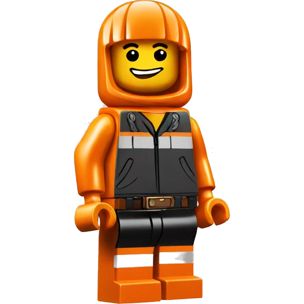 A orange icon of lego style emoji