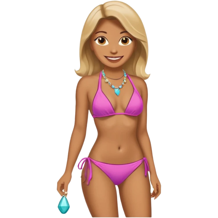 😃+👙👠📿 emoji