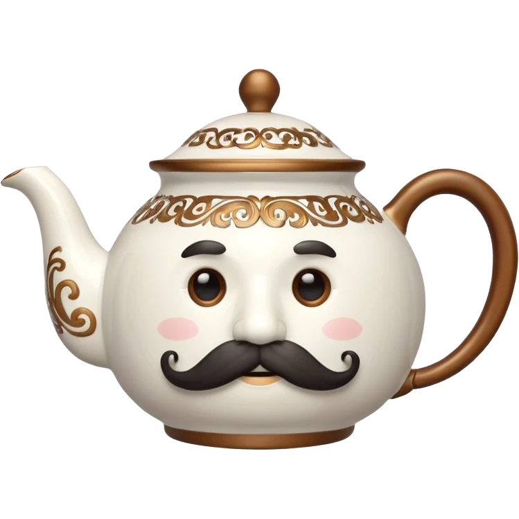 a teapot with mustache  emoji