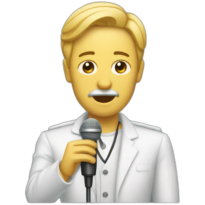locutor falando no microfone emoji