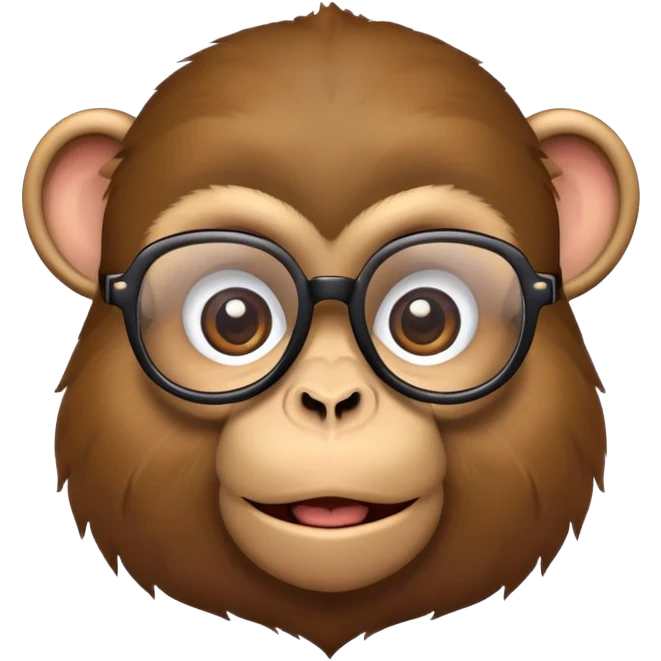 monkey with glasses one  emoji
