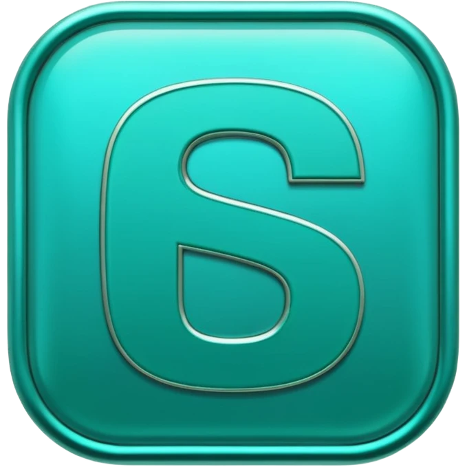 Create a custom emoji badge featuring a stylized, letter “S”. Use the Platinum rank style from League of Legends: teal-green metallics, reflective surfaces, and a futuristic elegant frame. Vibrant and high readability.
 emoji