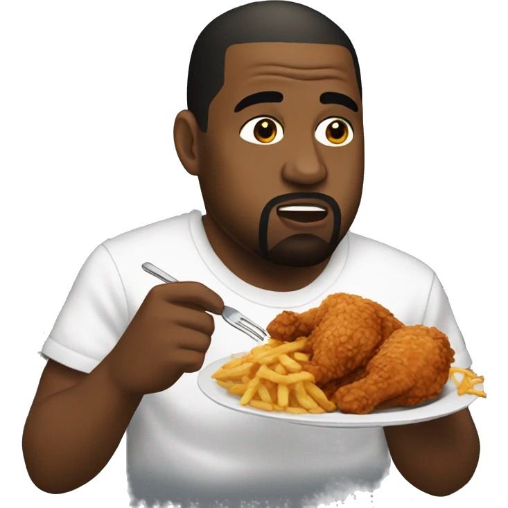 Kanye west eating fried chicken emoji