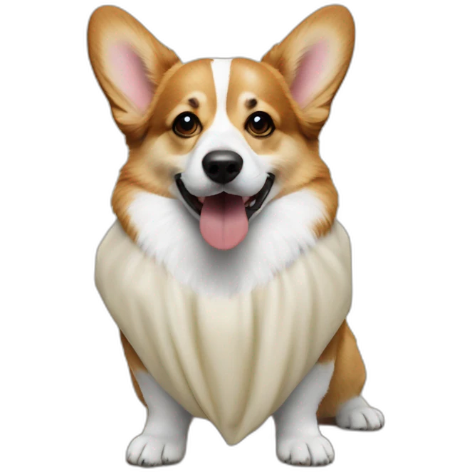 Corgi dressed as jesus emoji