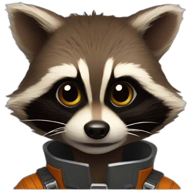 Rocket Raccoon say hello emoji