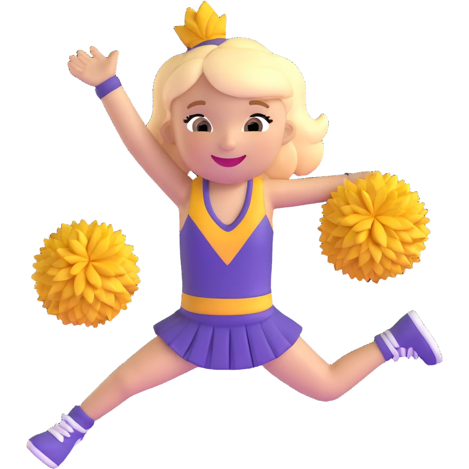smiling cheerleader girl emoji