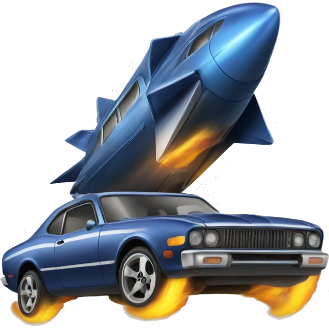 Carro elevando cometa emoji