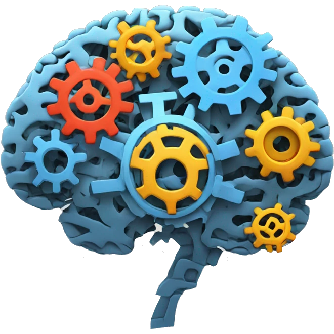 A brain made out of gears emoji