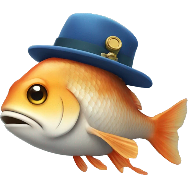 Fish with hat emoji