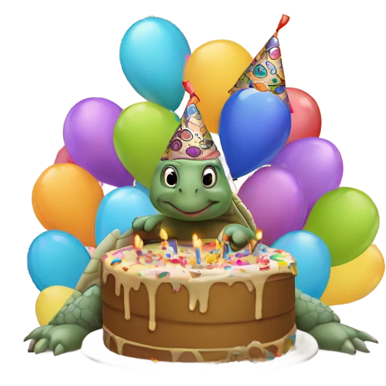 Turtles and happy birthday  emoji