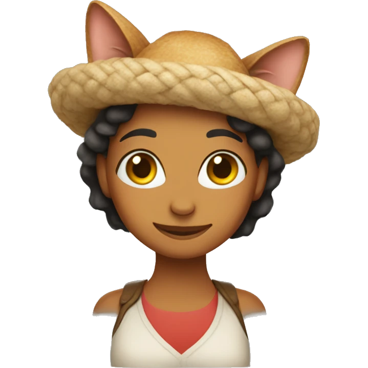 Gracias wearing a cat on her head emoji