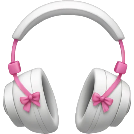 White  headphones with a pink bow emoji