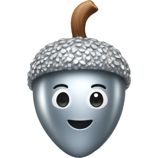 SINGLE sparkling silver acorn emoji