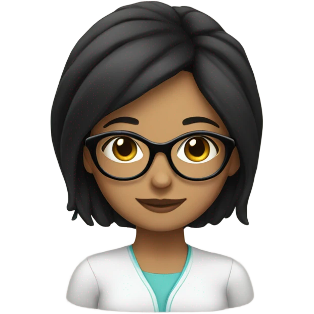 Girl with black hair and glasses emoji