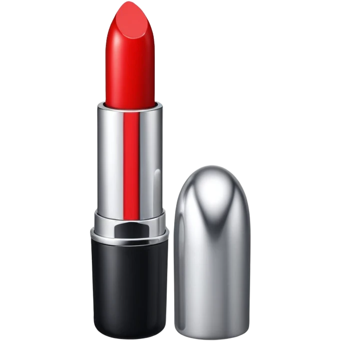 lipstick bullet, polished silver chrome, sexy beauty symbol emoji