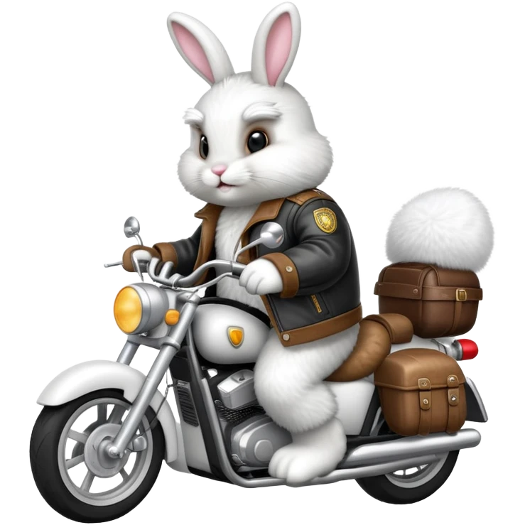 Easter bunny riding a motorcycle emoji