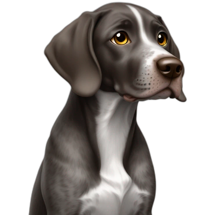 Salt and pepper German short haired pointer puppy emoji