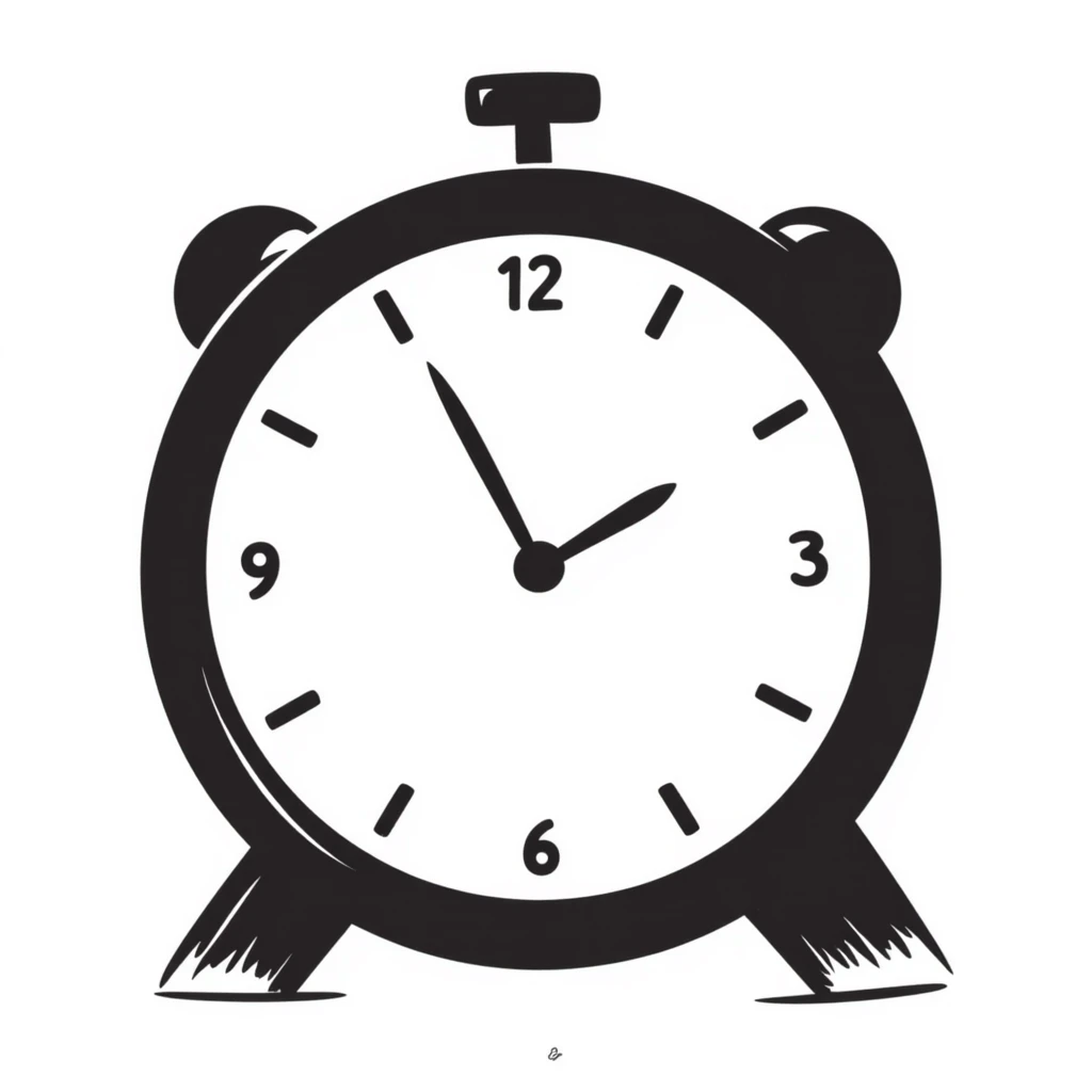 hand-drawn clock emoji