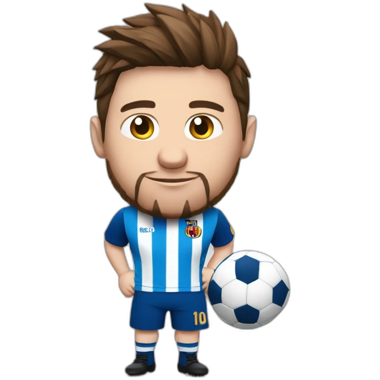Messi avec ballon de rugby emoji