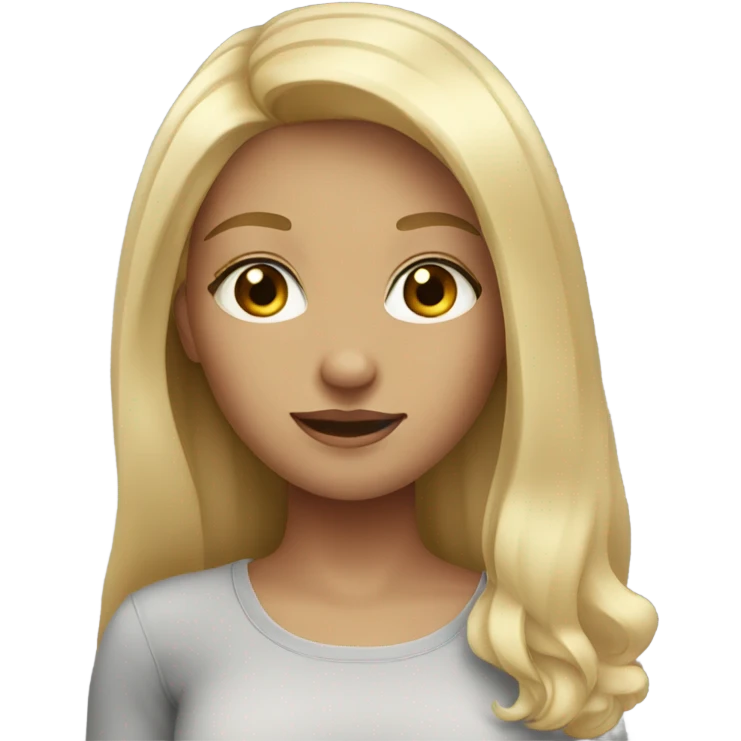 A girl with blonde hair and gray eyes emoji