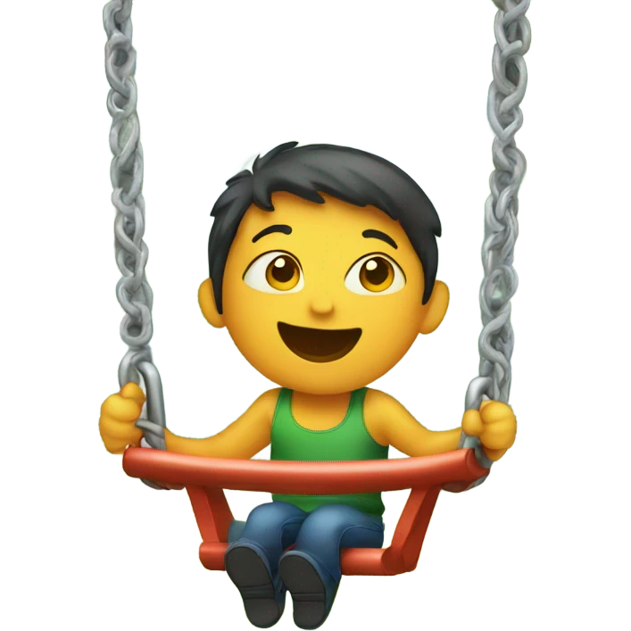 child in a playground swing  emoji