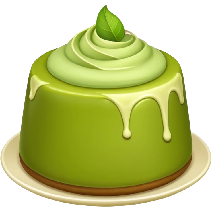 Normal green pudding emoji WITHOUT PLATE OR CONTAINER. emoji