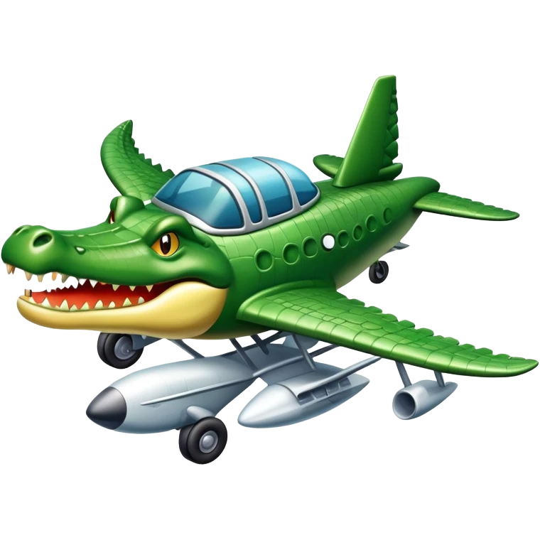 Cocodrilo combinado con avión emoji