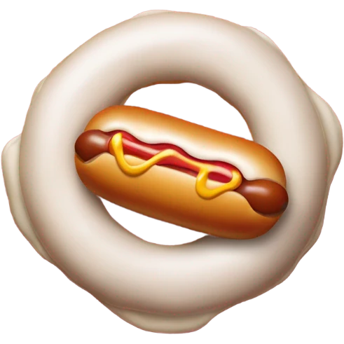 Hotdog inside of a donut emoji