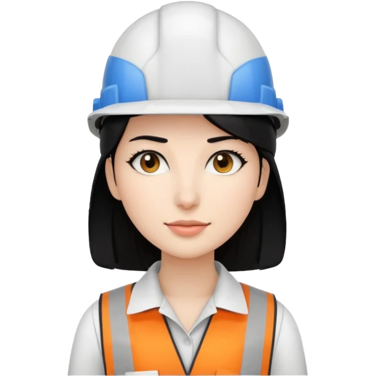 Ingeniera industrial casco blanco y cabello negro emoji