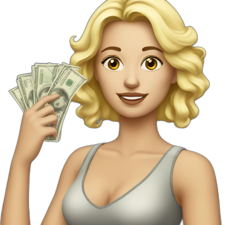 Woman-blond-with-money emoji