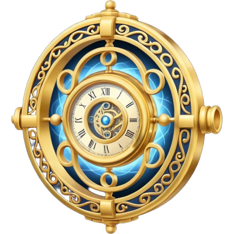 A time turner from harry potter with magic swirls around it emoji