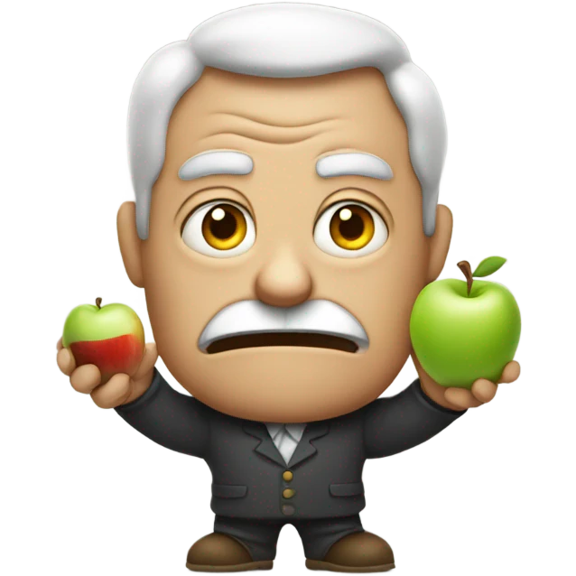 Mad man holding apple  emoji