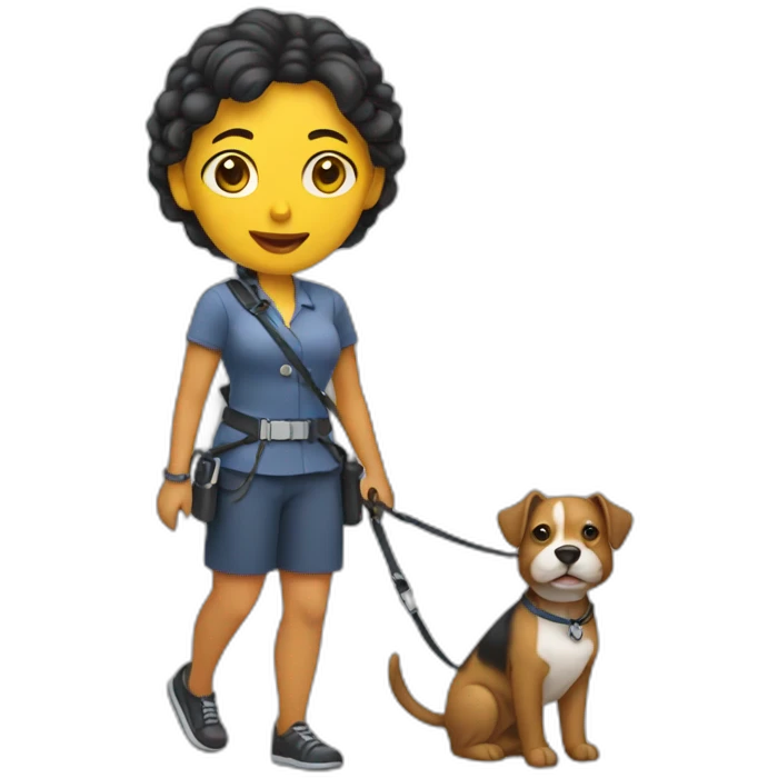 woman with leash emoji