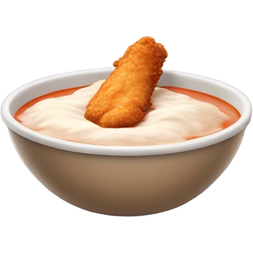 chicken finger dipped into sauce emoji