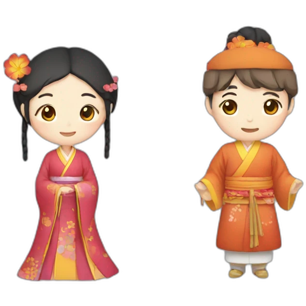 man and woman wearing Hanfu emoji
