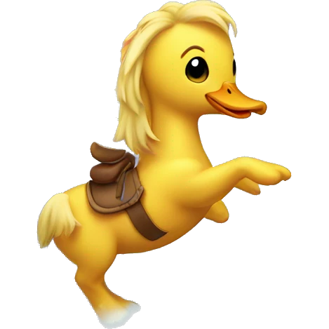 Duckling riding a rainbow horse  emoji