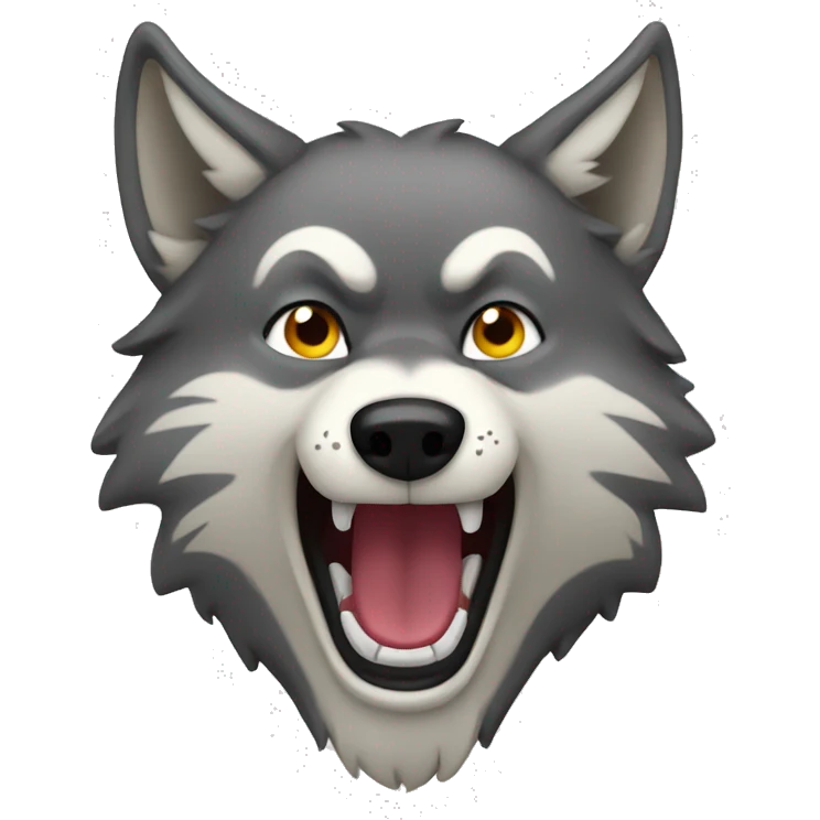 wolf mouth open emoji