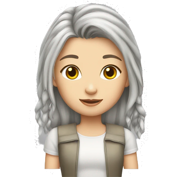Silver tabby cats with blonde girl  emoji