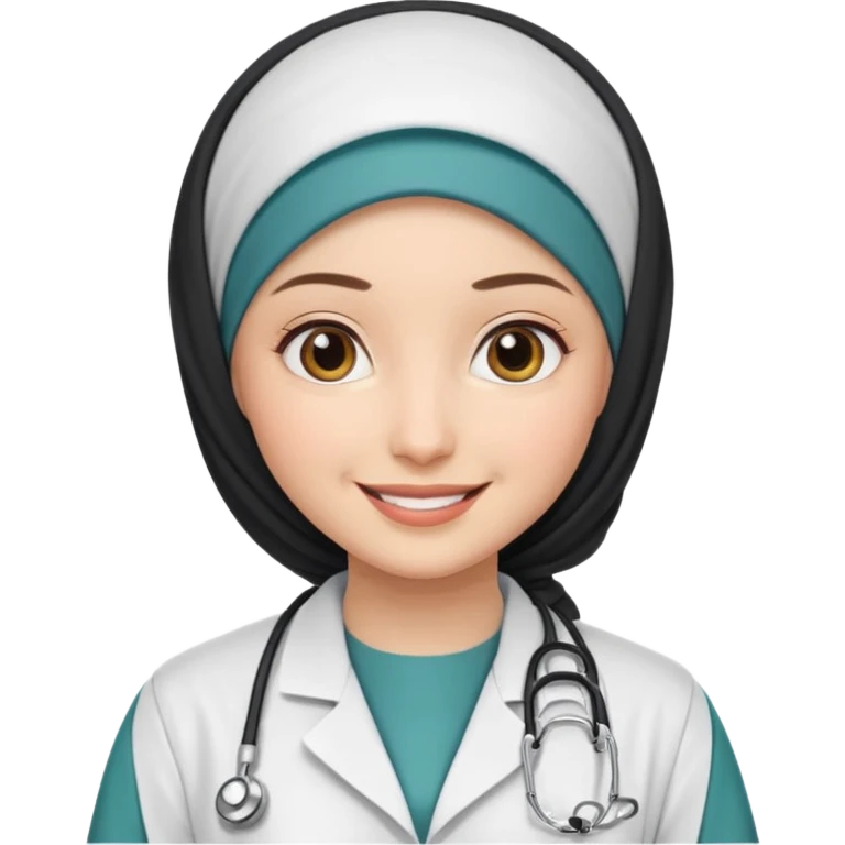 Hijab white doctor dress emoji