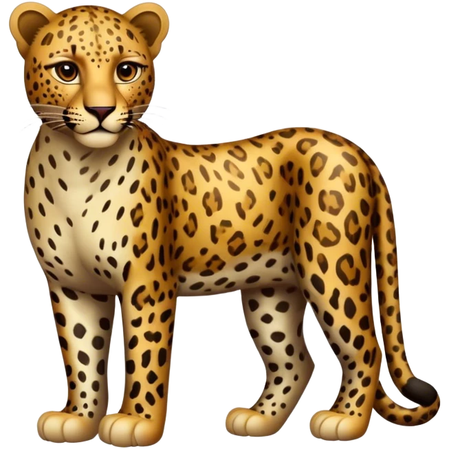 leopard brownish full body emoji