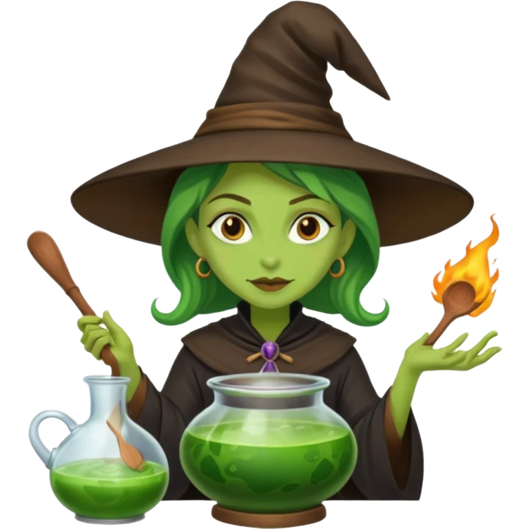 green witch cooking potion emoji