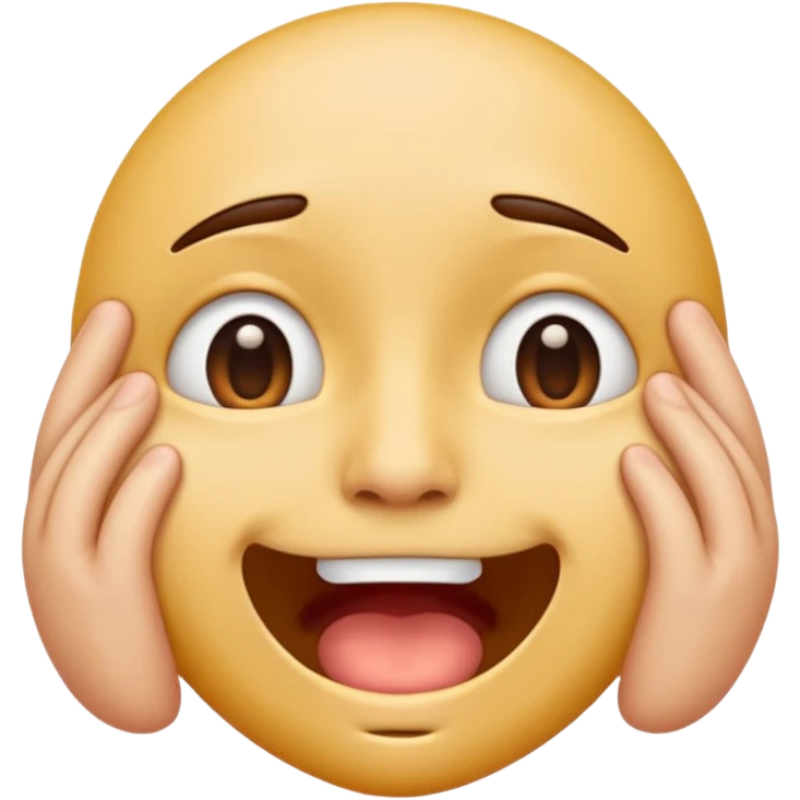 Normal emoji face but he is braindead. eyelids drooping, jaw hanging slightly open and drooling emoji