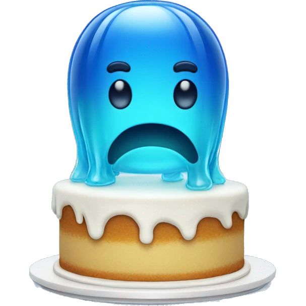blue jelly on cake stand emoji