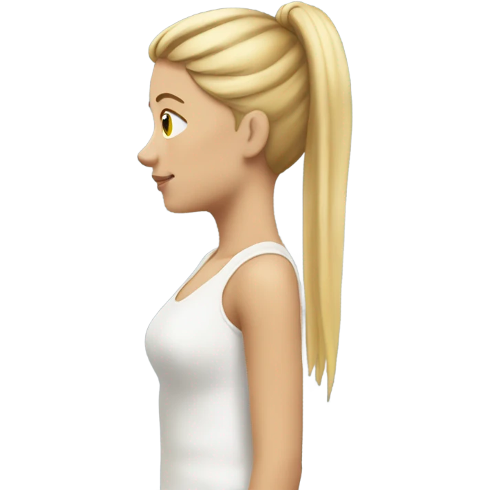 Blonde girl side profile ponytail emoji