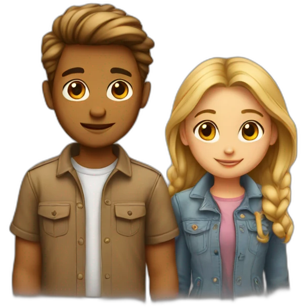 girl and boy love emoji