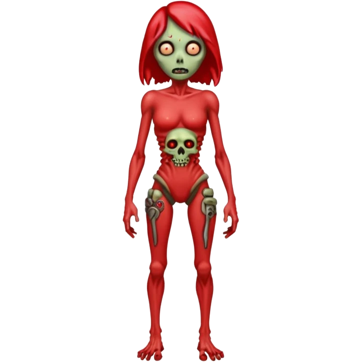 Red Shelly Teardrop Zombie-Machine-hybrid (full body) emoji