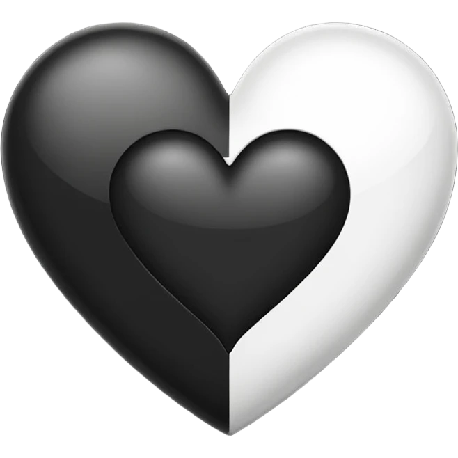 Half black & half white heart emoji emoji