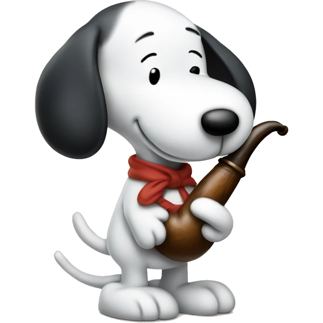 snoopy holding an old fashioned pipe emoji