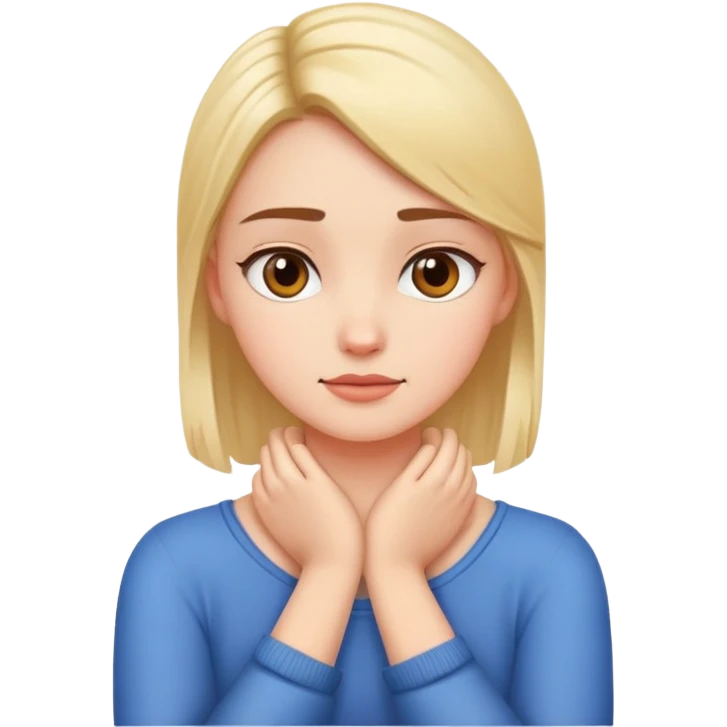 girl with her arms crossed and hands on neck emoji