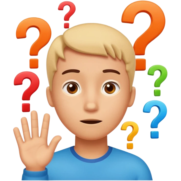 Cartoon illustration of an animated character trying to guess a secret number, question marks floating around their head, thoughtful expression, playful and educational style, bright colors, simple background. emoji